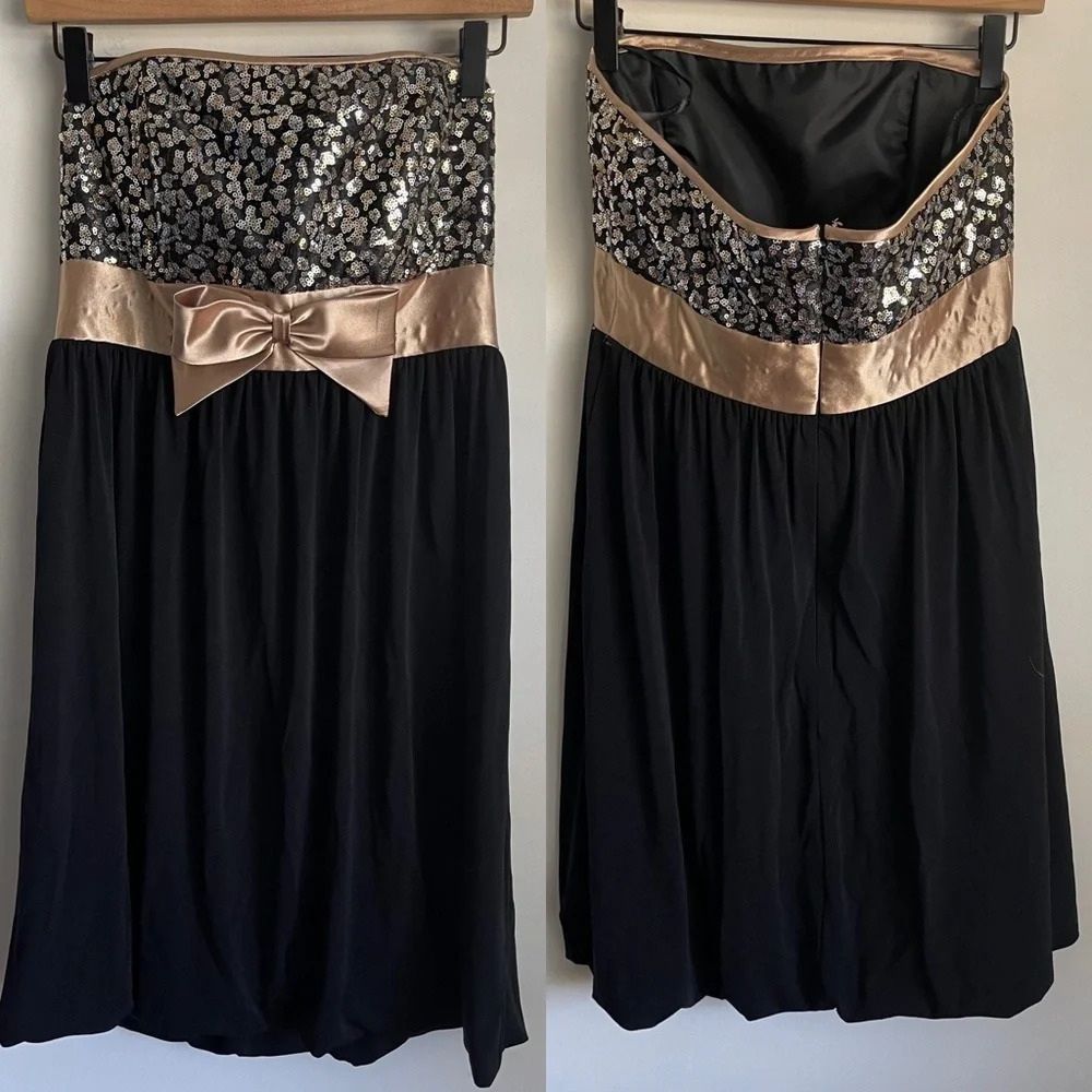 Jessica McClintock for Gunne Sax sequins strapless 90s/Y2K dress size 7